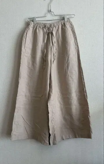 새상품급 무인양품 헴프 크롭 팬츠 S 베이지