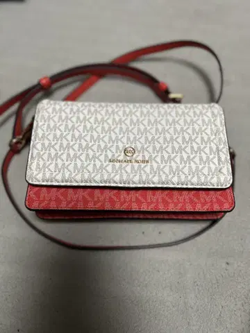 MICHAEL KORS 스마트폰 숄더백 화이트/레드