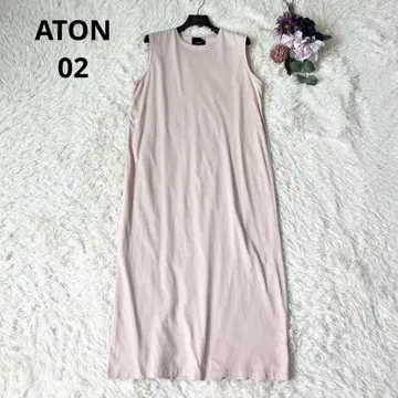 ATON 에이톤 코튼 원피스 슬리브리스 드레스 핑크