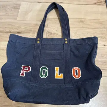 POLO 랄프 로렌 자수 로고 토트백