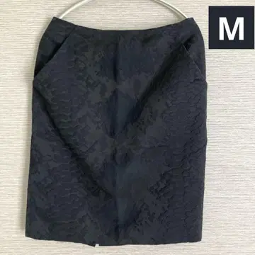 준코 시마다 블랙 무릎 기장 타이트 스커트 M