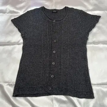 M&C COLLECTION 반팔 가디건 다크 그레이
