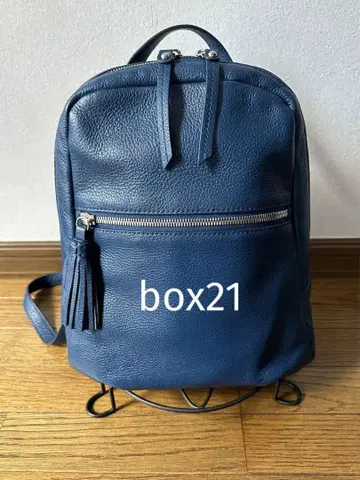 box21 가죽 백팩 블루