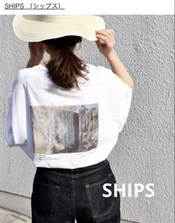 SHIPS 오가닉 코튼 포토 숏 슬리브 TEE