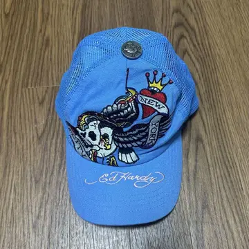 Ed Hardy 스컬 자수 캡 파랑