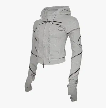 S embroidery ribbon hoodie theredthread