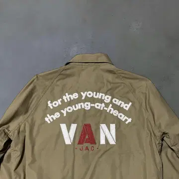VAN JACKET 아치 로고 자수 스윙탑 블루종 베이지 M 구제 의류