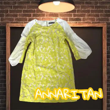 ANNARITAN 원피스 시어 레이스 긴팔