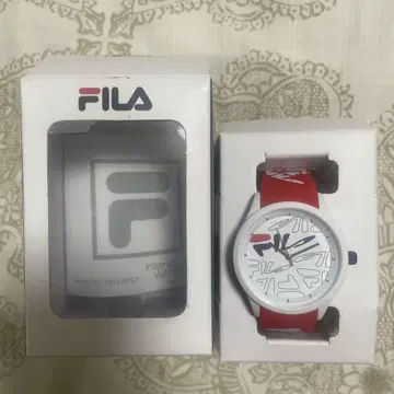 FILA 캐주얼 워치 레드 고무 벨트