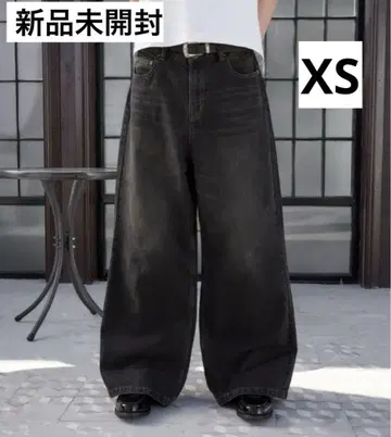 Regen Glanz 와이드 배기 데님 팬츠 XS 블랙 데님 새상품