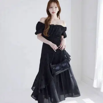 [ NICE CLAUP ] 언발란스 티어드 롱 원피스