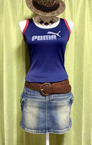 초미품 PUMA 메쉬 탱크 00's/y2k/헤이세이 갸루/아메카지