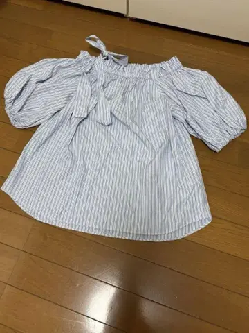 COHINA 블라우스 블루 스트라이프