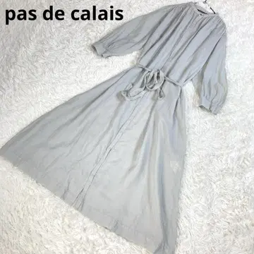 새상품급 파드칼레 pas de calais 린넨 셔츠 원피스 그레이 36