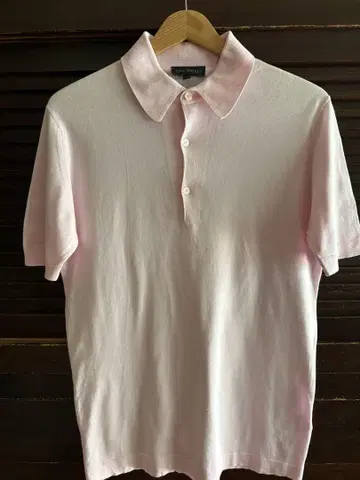 JOHN SMEDLEY 핑크 피케 셔츠 반팔 3버튼