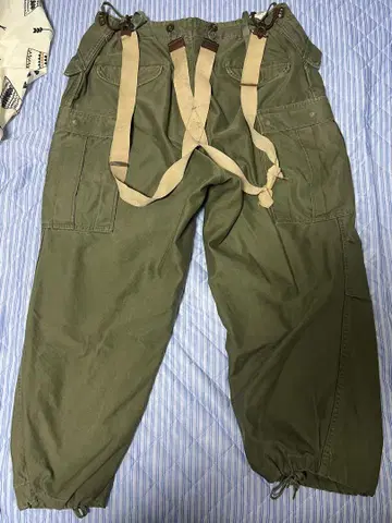 50년대 빈티지 미군 M-51 필드 카고 팬츠 서스펜더 포함