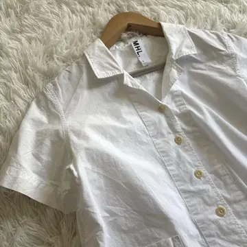 MHL 오픈 카라 셔츠 화이트 셔츠 M