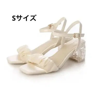 RANDA 개더 클리어 힐 샌들 S 아이보리