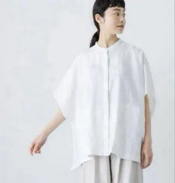 카구레 린넨 스퀘어 케이프 셔츠