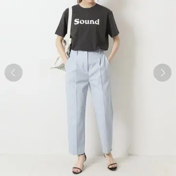 Spick & Span 린넨 라이크 턱 테이퍼드 팬츠
