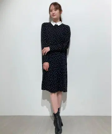 셀포드 A라인 셔츠 플리츠 원피스