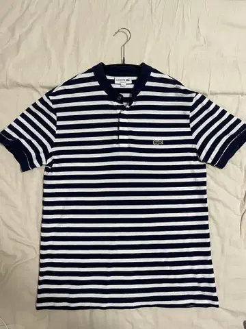 LACOSTE 네이비/화이트 스트라이프 피케 셔츠 라코스테 M 사이즈