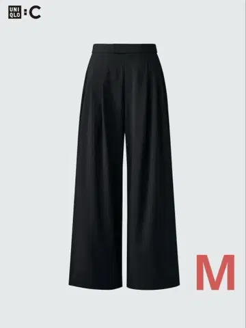UNIQLO:C 감동 턱 와이드 팬츠 블랙 M