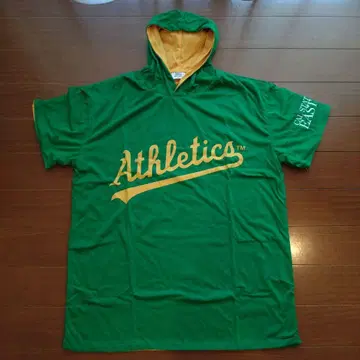 Athletics (메이저리그) 후드 부착 티셔츠 그린 컬러