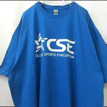 길단 CSE 칼리지 로고 빅 사이즈 티셔츠 블루 2XL 구제 의류