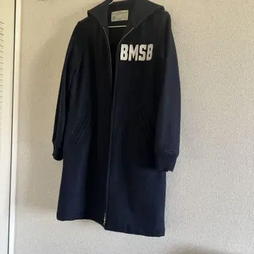 BMSB 후드 롱 코트 네이비