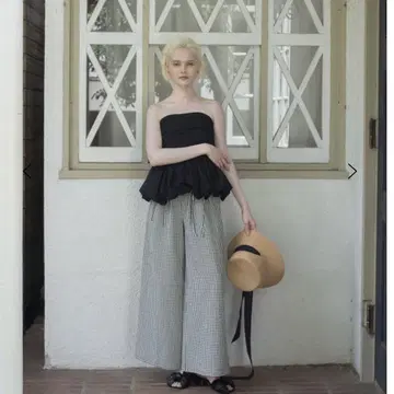 RANCLIC 2way ribbon peplum top