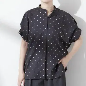 저널 스탠다드 레사 택 슬리브 셔츠 도트 블랙