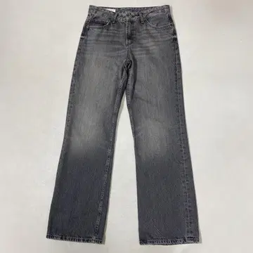 ZARA 와이드 레그 미드 라이즈 풀렝스 유즈드 가공 데님 팬츠