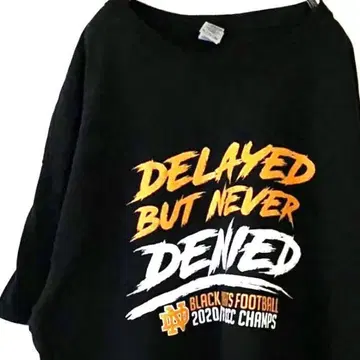 DELAYED DENIED 풋볼 티셔츠 XL 블랙 구제 의류