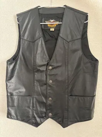 Harley-Davidson 블랙 가죽 베스트 M