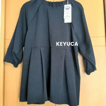 KEYUCA [스고나노 발수] 린넨 라이크 블라우스 네이비 프리사이즈