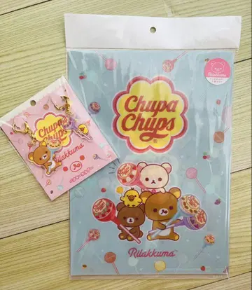 리락쿠마 츄파춥스 키링 2개 & 클리어 홀더 2장 세트!!