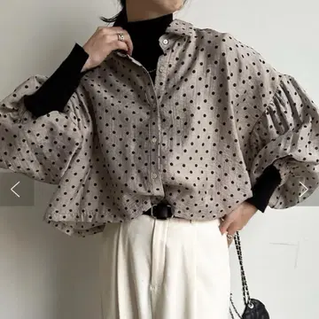 DOU DOU 시어 도트 셔츠