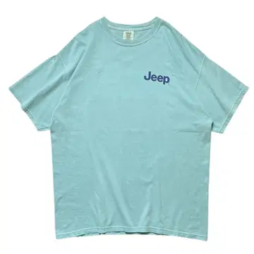 JEEP 지프 반팔 티셔츠 기업 자동차 프린트 블루 그린