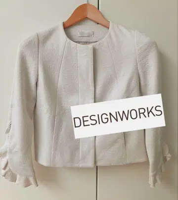 새상품급 DESIGN WORKS 노카라 자켓 베이지 38