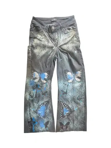 Blood Butterfly Blue Wide Denim