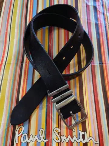 Paul Smith 트위스트링 블랙 가죽 벨트