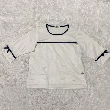 하자품 ellesse 엘레쎄 스포츠웨어 7부 소매 저지 화이트 L