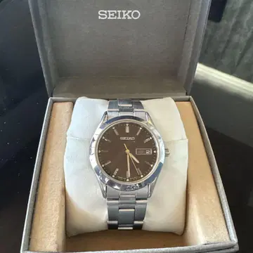 SEIKO 블랙 다이얼 시계 설명서 포함, 조절 벨트 포함