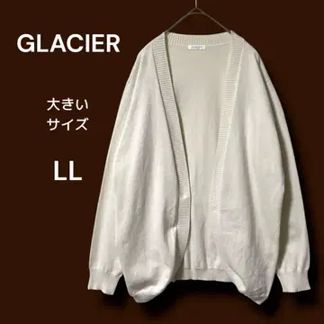 GLACIER 빅 사이즈 코튼 혼방 긴팔 니트 가디건 봄/가을 LL