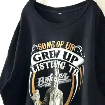 크루 업 BOB SEGER 티셔츠 블랙 구제 의류