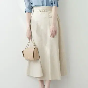 natural couture 비트 벨트 플레어 스커트