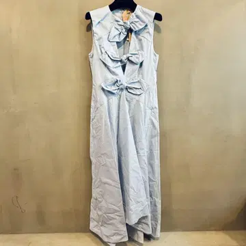 새상품 25SS No.21 누메로벤투노 3 리본 드레스 블루