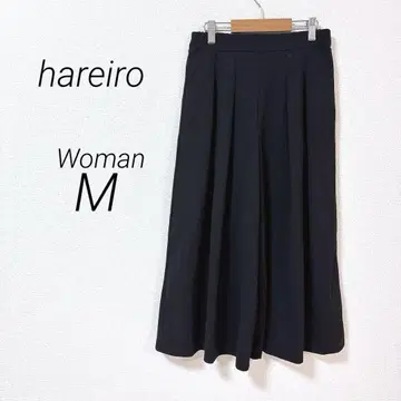 시마무라/ 맑은 색 7부 와이드 팬츠 이지 팬츠 허리밴딩