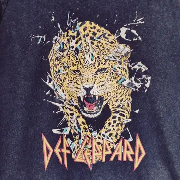 T셔츠 다크 그레이 밴T 데프 레파드 M사이즈 레어